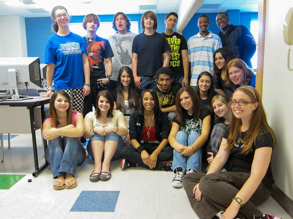 Dr. Monica with her first class of Web and Print students