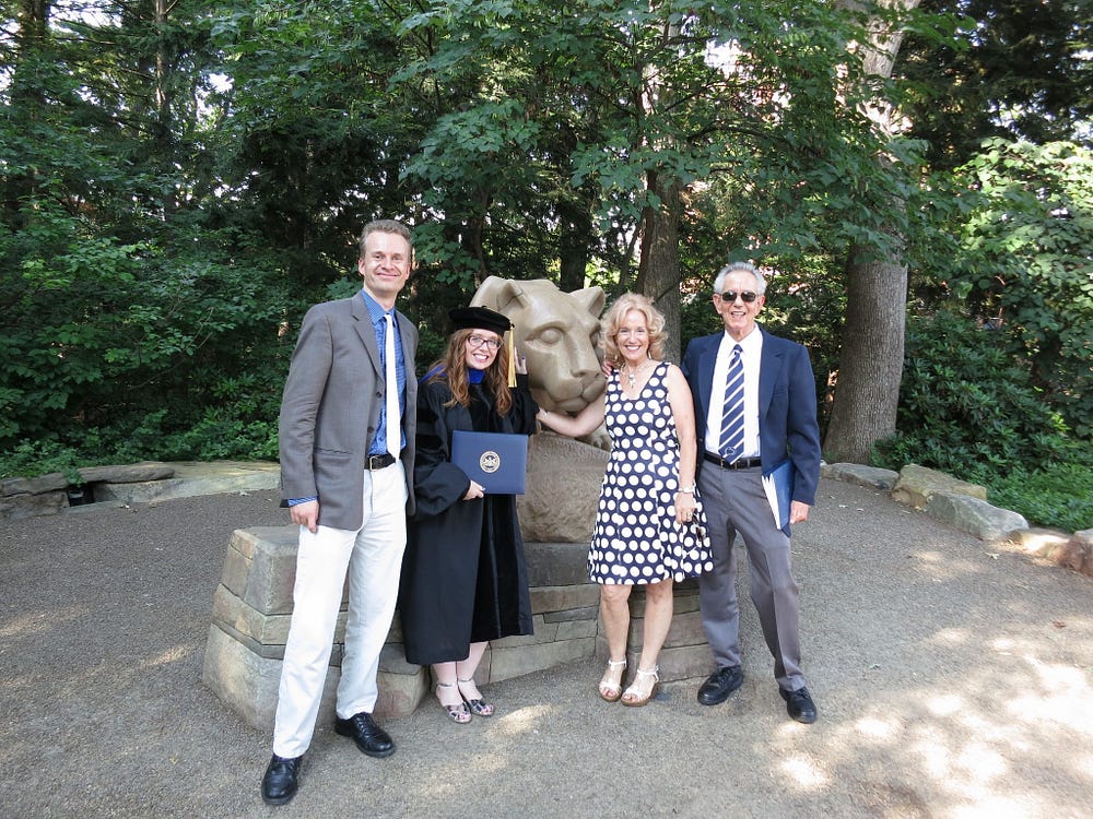 Dr. Monica at her Ph.D. graduation at Penn State, 2015